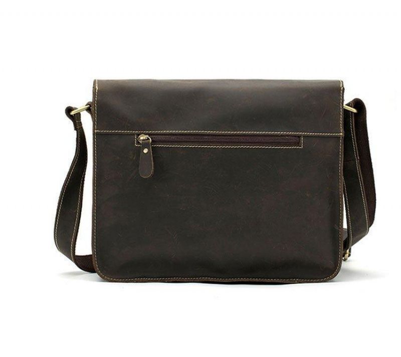 Bolsa Mensageiro Vintage Para Homem Em Couro Italiano