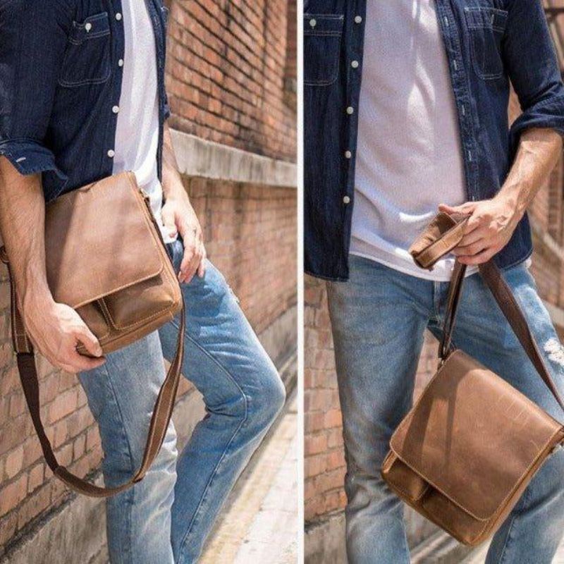 Bolsa Ombro Couro Artesanal Para Homem