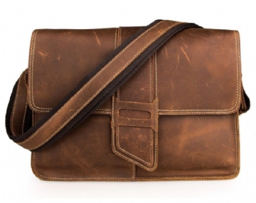 Bolsa Ombro Couro Vintage Para Homem