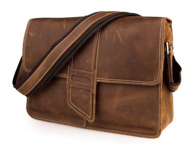 Bolsa Ombro Couro Vintage Para Homem