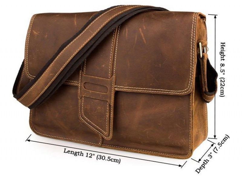 Bolsa Ombro Couro Vintage Para Homem