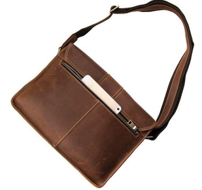 Bolsa Ombro Couro Vintage Para Homem