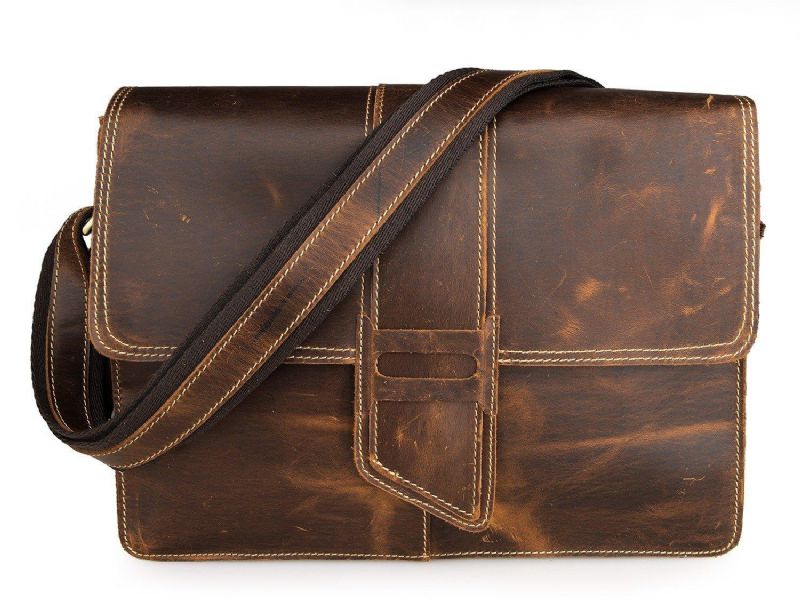 Bolsa Ombro Couro Vintage Para Homem