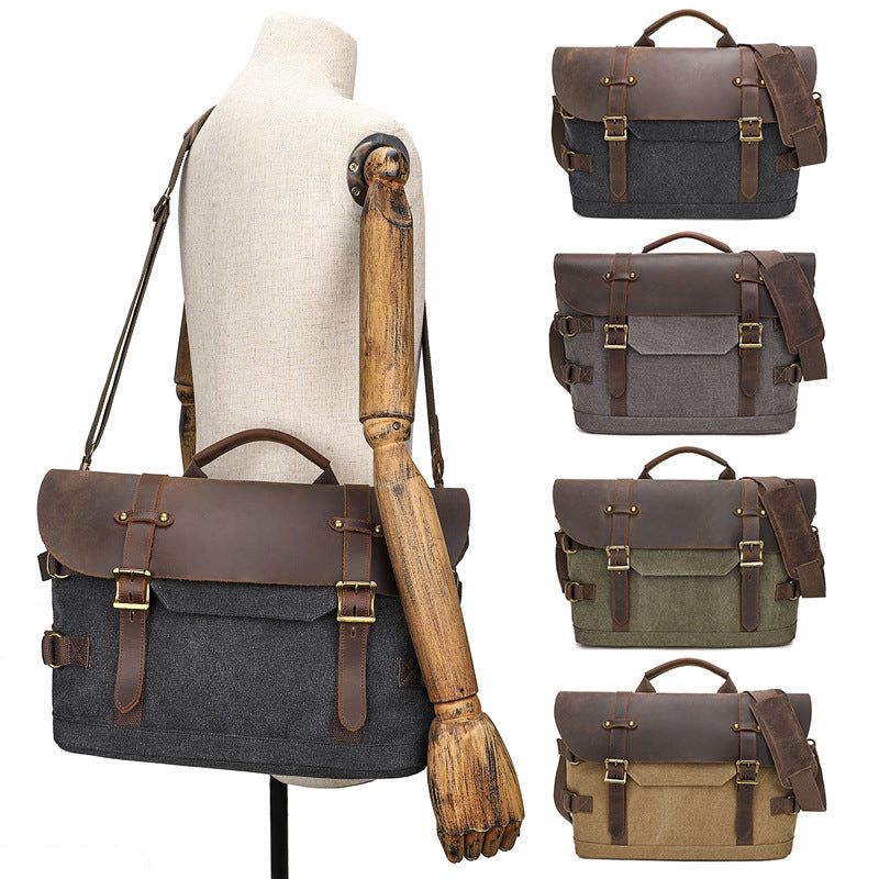 Bolsa Ombro Lona Vintage Para Homem Mensageiro