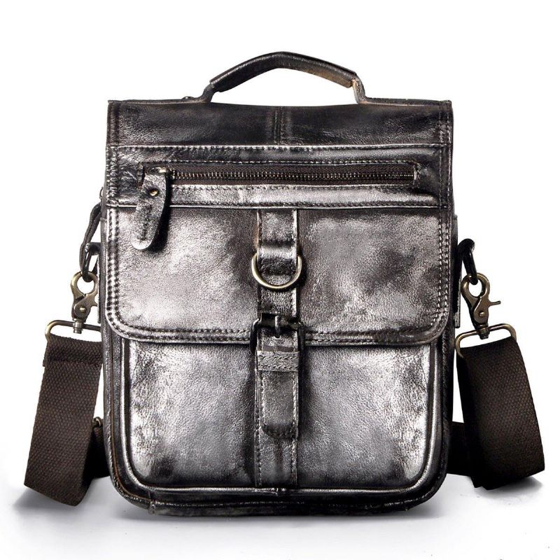 Bolsa Ombro Mensageiro Couro Vintage Para Homem