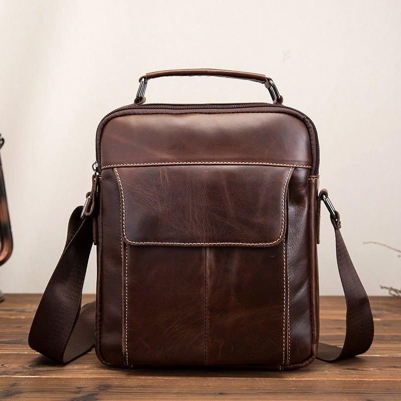 Bolsa Ombro Mensageiro Couro Vintage Para Homem