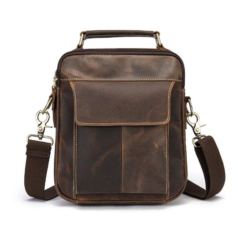 Bolsa Ombro Mensageiro Couro Vintage Para Homem