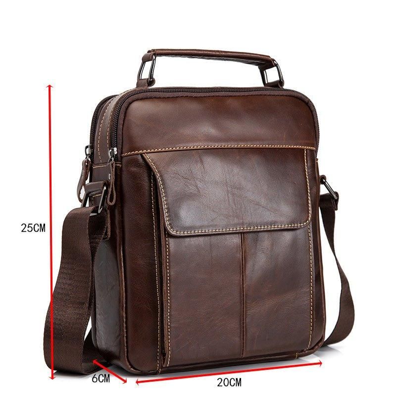 Bolsa Ombro Mensageiro Couro Vintage Para Homem