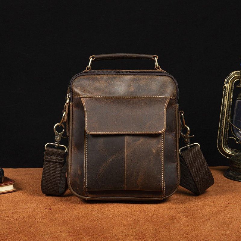 Bolsa Ombro Mensageiro Couro Vintage Para Homem