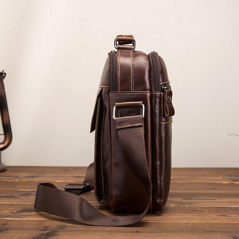 Bolsa Ombro Mensageiro Couro Vintage Para Homem