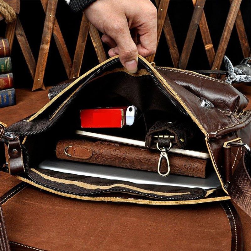 Bolsa Ombro Mensageiro Em Pele Para Homem