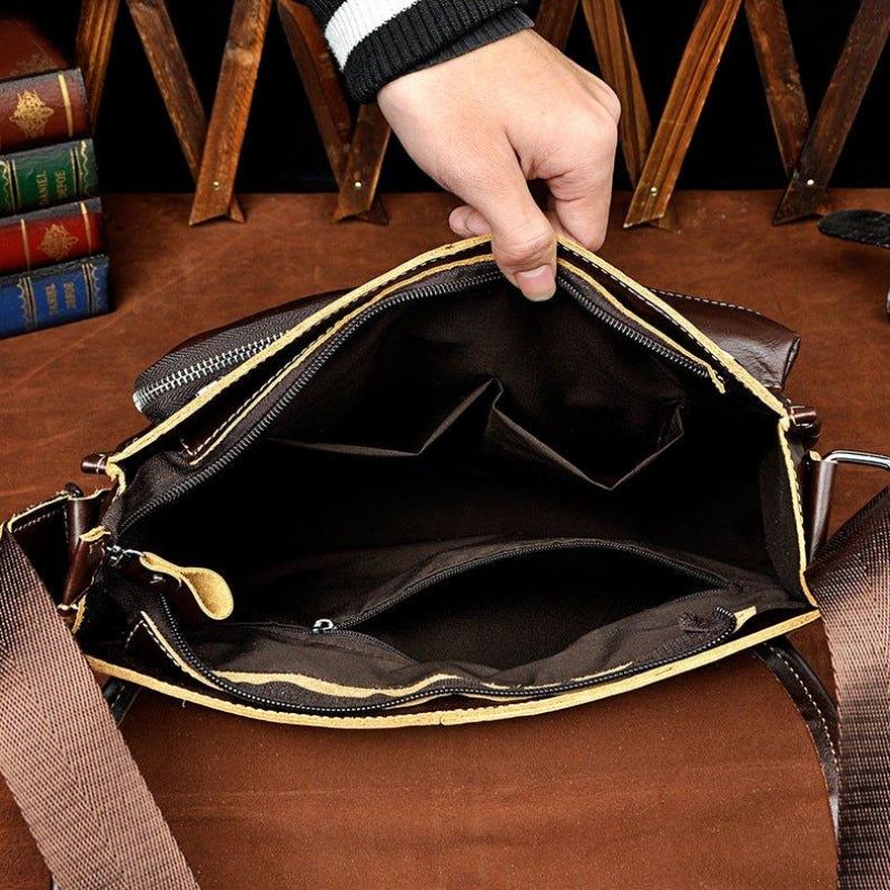 Bolsa Ombro Mensageiro Em Pele Para Homem