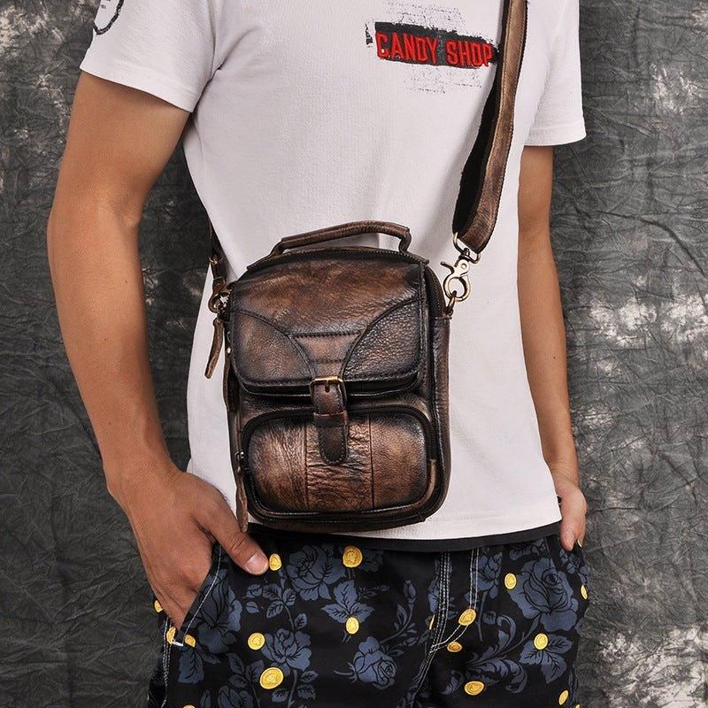 Bolsa Ombro Mensageiro Vintage Dupla Utilização Para Homem