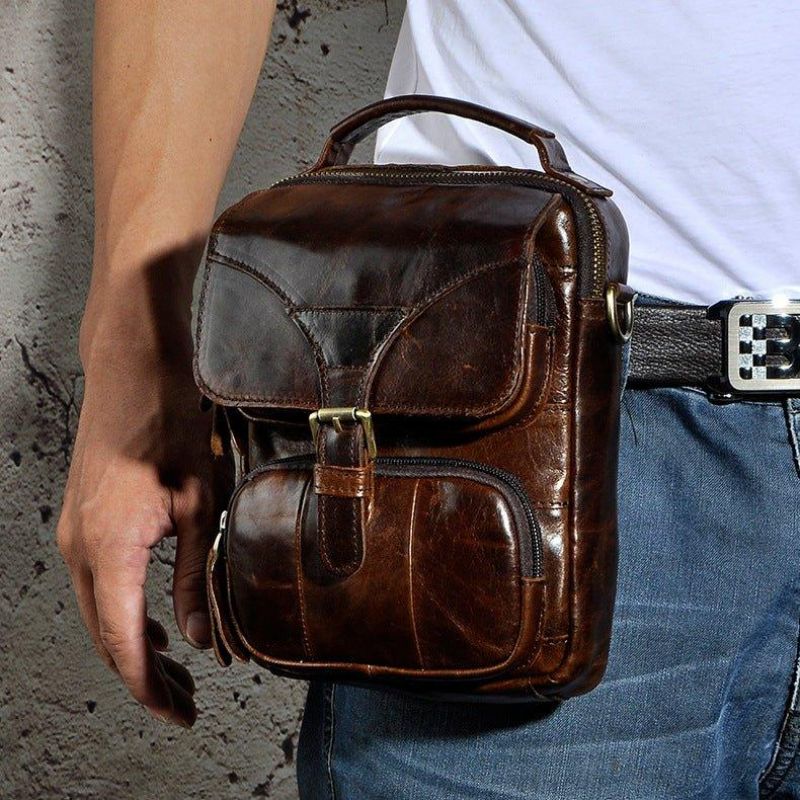 Bolsa Ombro Mensageiro Vintage Dupla Utilização Para Homem