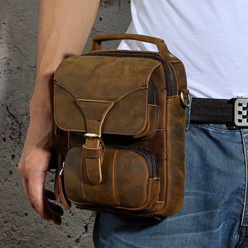 Bolsa Ombro Mensageiro Vintage Dupla Utilização Para Homem