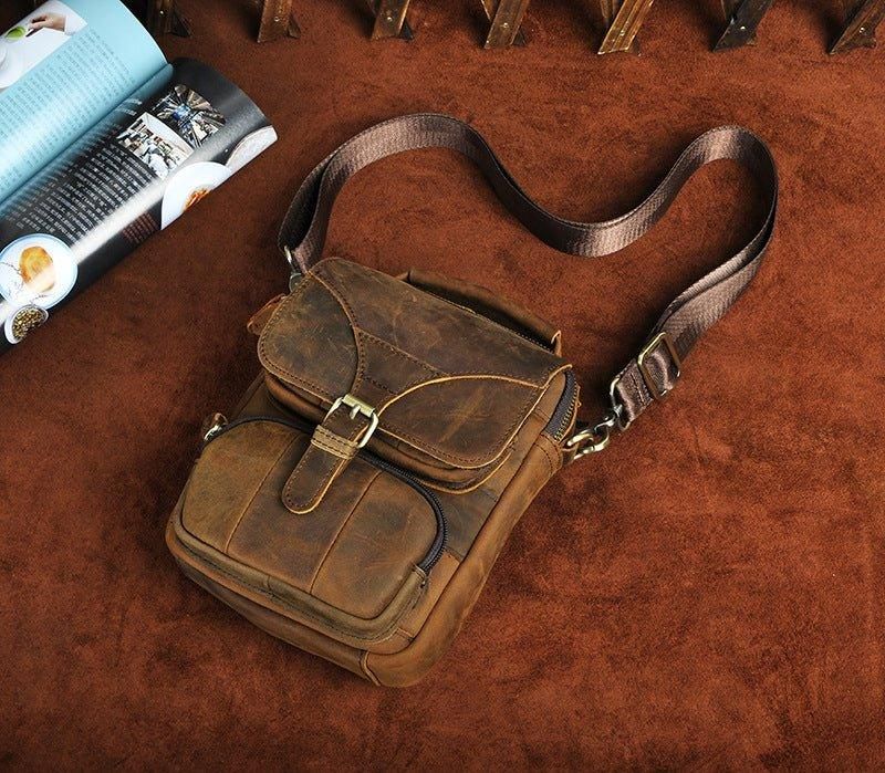 Bolsa Ombro Mensageiro Vintage Dupla Utilização Para Homem