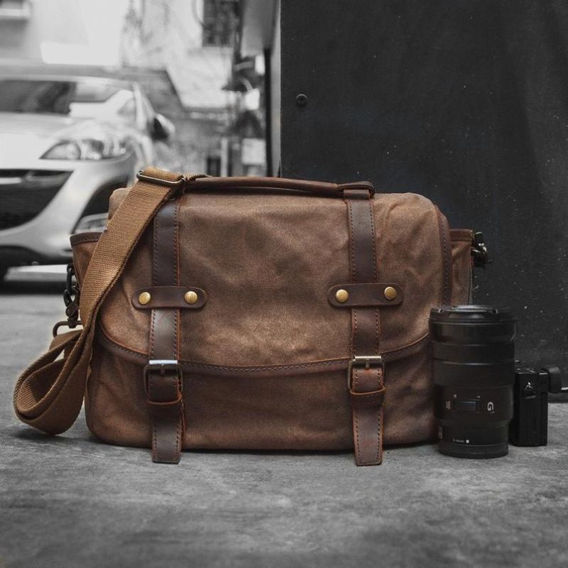 Bolsa Ombro Para Máquina Fotográfica Dslr Lona Impermeável