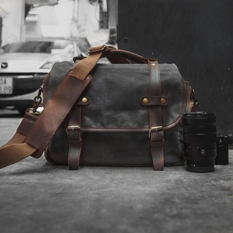 Bolsa Ombro Para Máquina Fotográfica Dslr Lona Impermeável