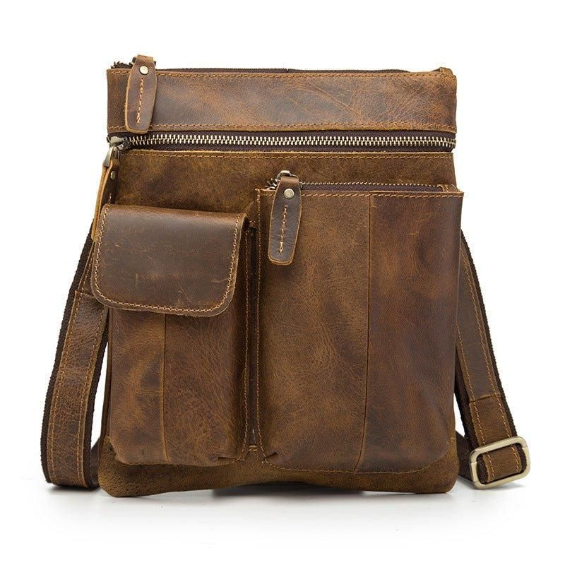 Bolsa Ombro Vintage Em Pele Genuína Para Homem