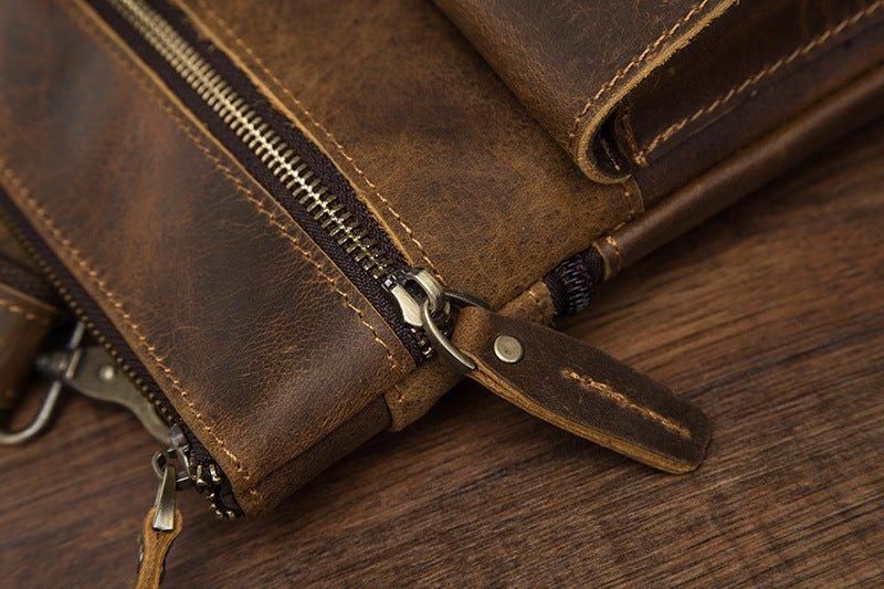 Bolsa Ombro Vintage Em Pele Genuína Para Homem