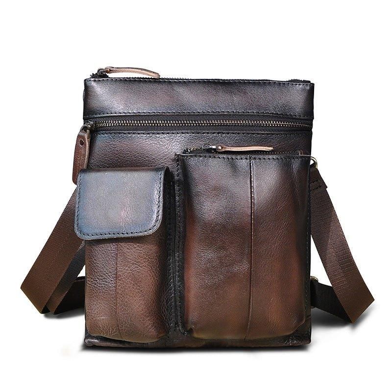 Bolsa Ombro Vintage Em Pele Genuína Para Homem