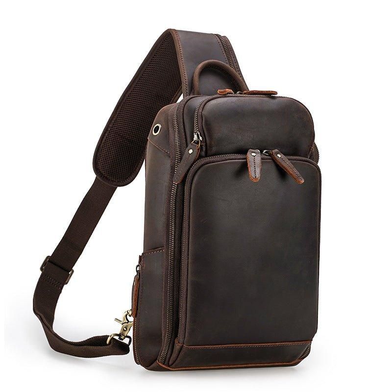 Bolsa Peito Couro Para Homem Crossbody