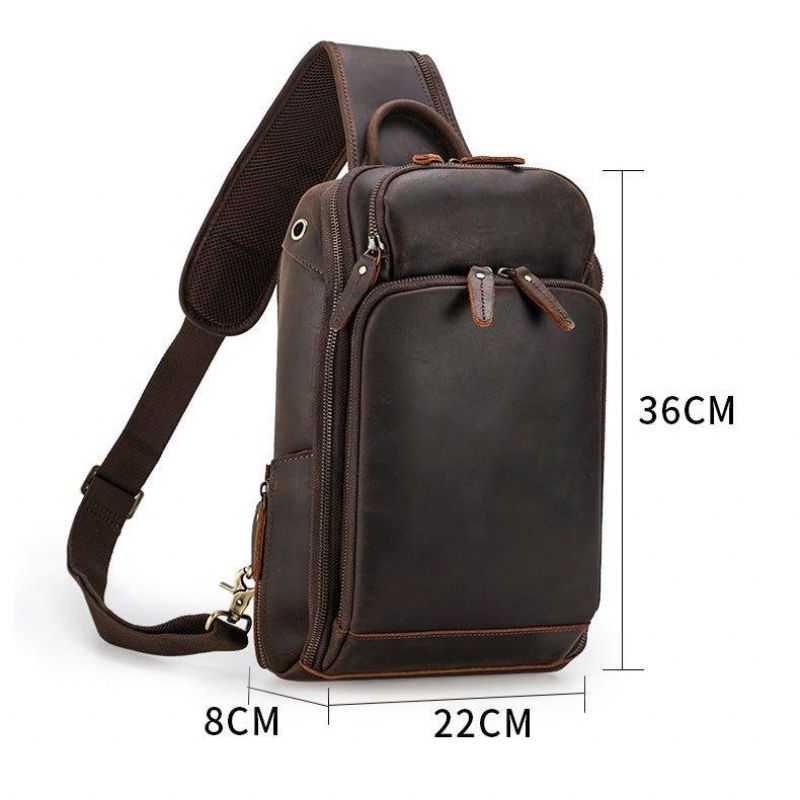 Bolsa Peito Couro Para Homem Crossbody