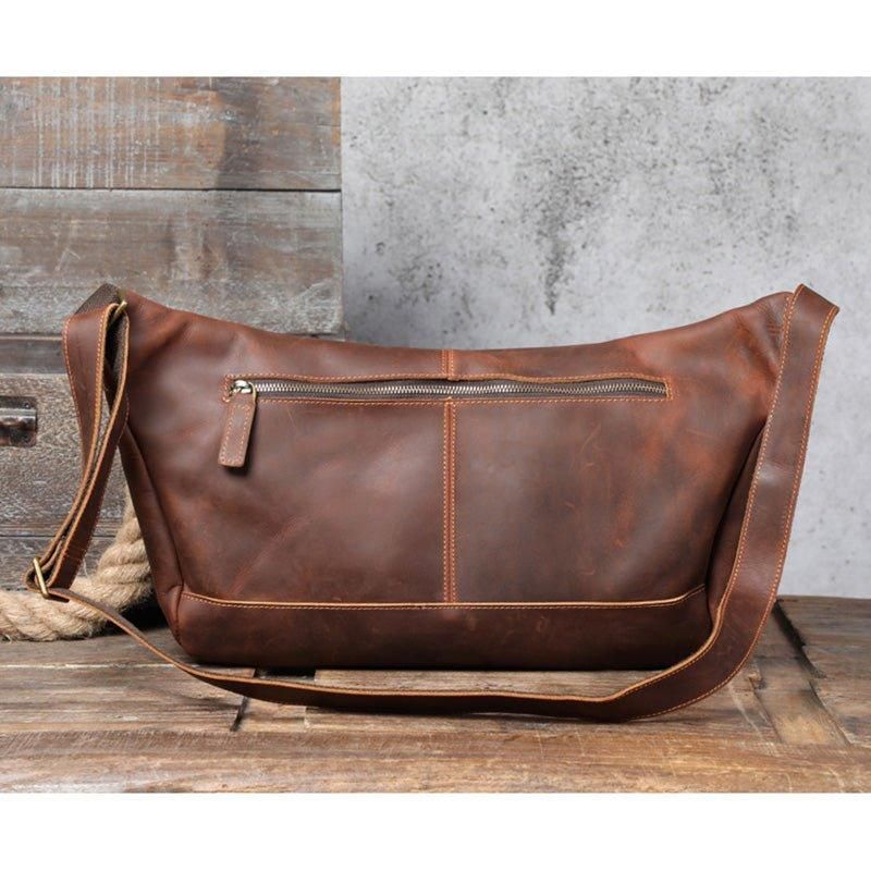 Bolsa Peito Couro Para Homem Crossbody