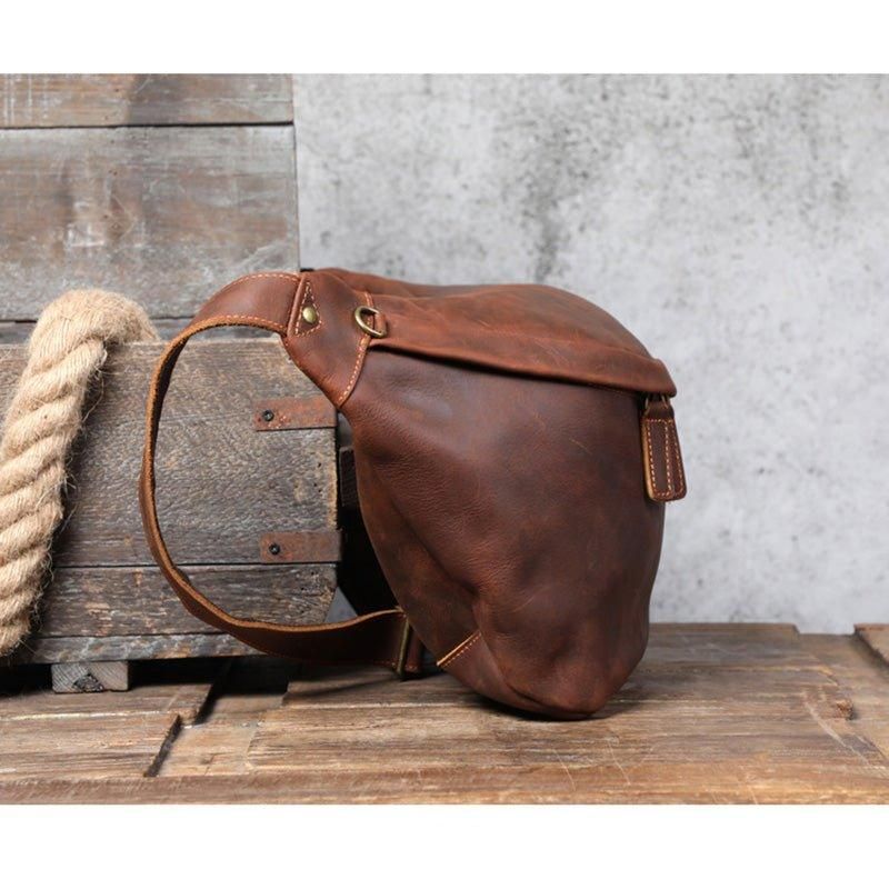 Bolsa Peito Couro Para Homem Crossbody