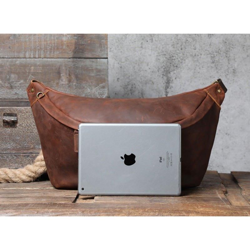 Bolsa Peito Couro Para Homem Crossbody