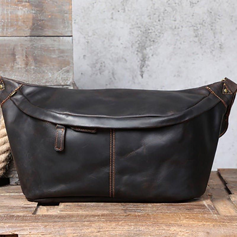 Bolsa Peito Couro Para Homem Crossbody