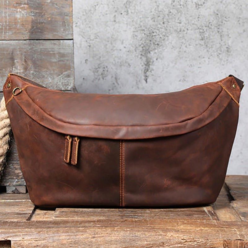 Bolsa Peito Couro Para Homem Crossbody