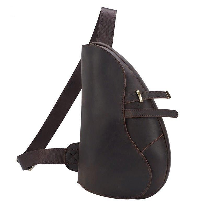 Bolsa Tipo Estilingue Couro Masculina Casual Crossbody