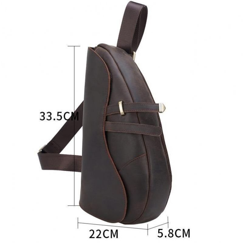 Bolsa Tipo Estilingue Couro Masculina Casual Crossbody