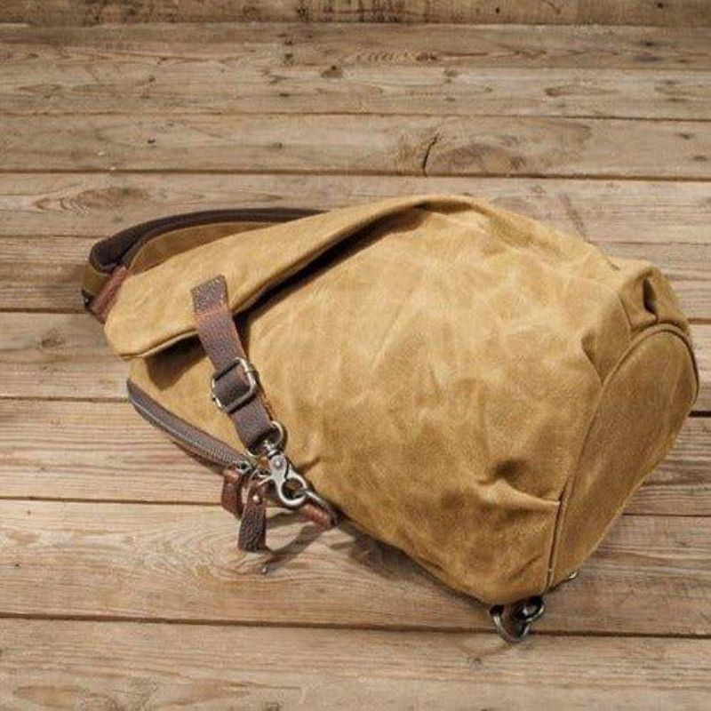 Bolsa Tiracolo Masculina Lona Encerada Vintage