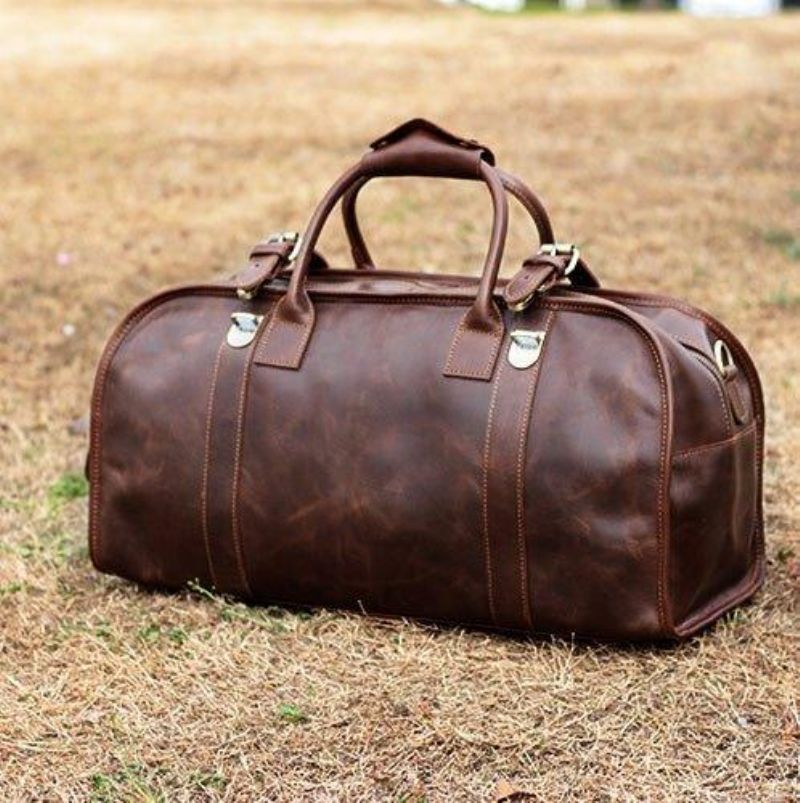 Bolsa Viagem Em Pele Para Homem Com Fechadura