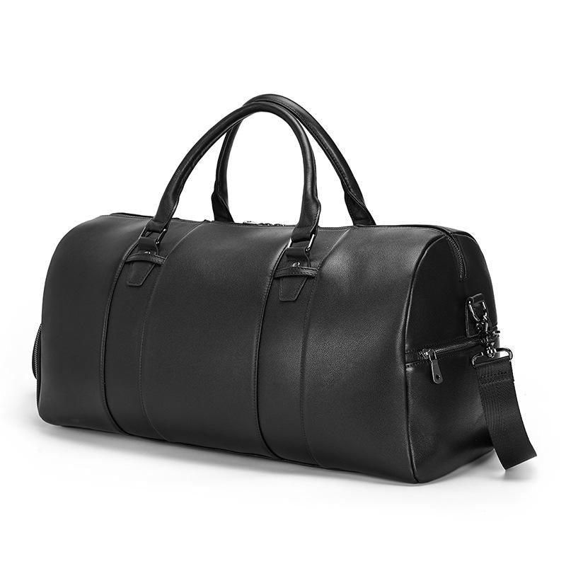 Bolsa Viagem Moderna Para Homem Em Couro Preto