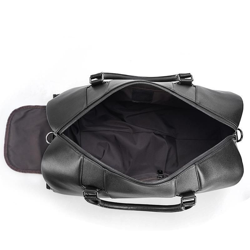 Bolsa Viagem Moderna Para Homem Em Couro Preto