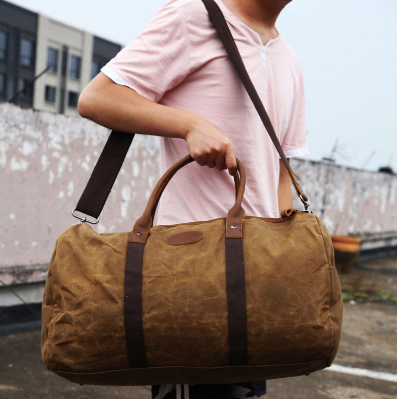 Bolsa Viagem Para Homem Em Lona Encerada Tamanho Mão