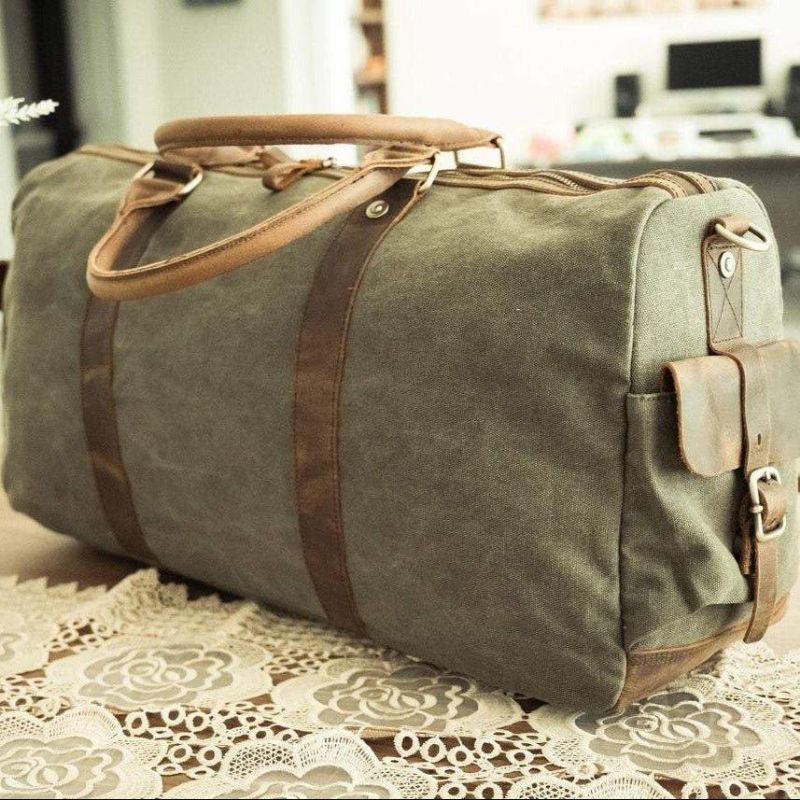 Bolsas Grandes Lona Para Viagem Homem Durante A Semana