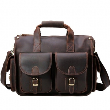 Maleta Homem Em Pele Com Bolsa Vintage