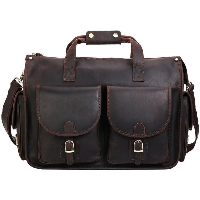 Maleta Homem Em Pele Com Bolsa Vintage