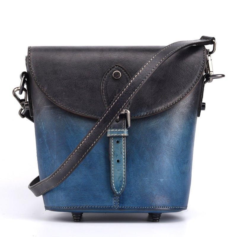 Mini Balde Couro Vintage Crossbody Bolsa Para Mulheres