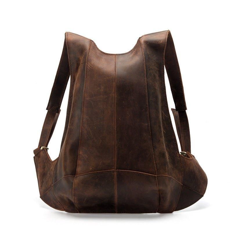 Mochila Couro Antirroubo Vintage Pequena