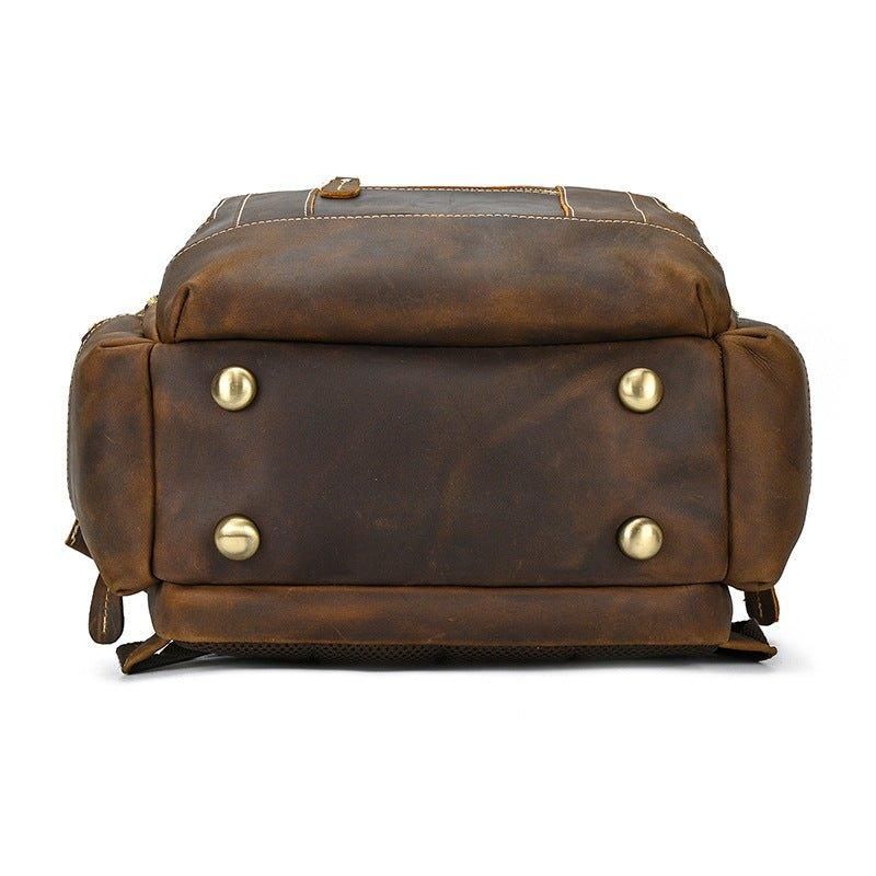 Mochila Grande Couro Vintage Para Homem Viagens