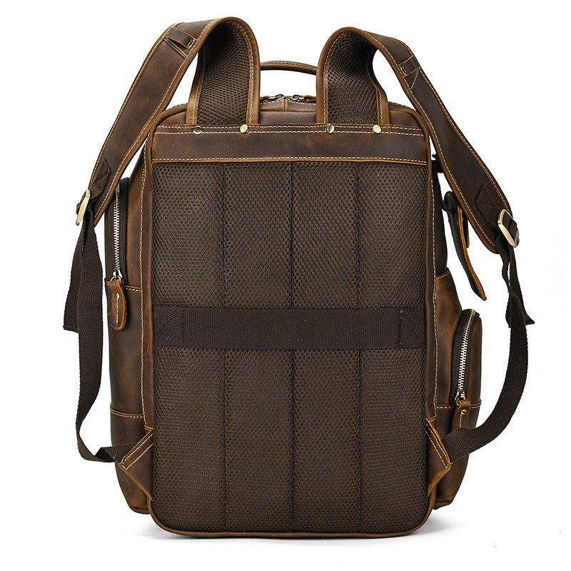 Mochila Grande Couro Vintage Para Homem Viagens