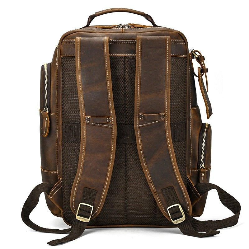 Mochila Grande Couro Vintage Para Homem Viagens