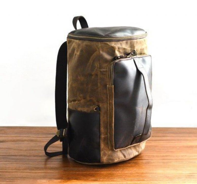 Mochila Grande Lona Cera Para Homem Vintage