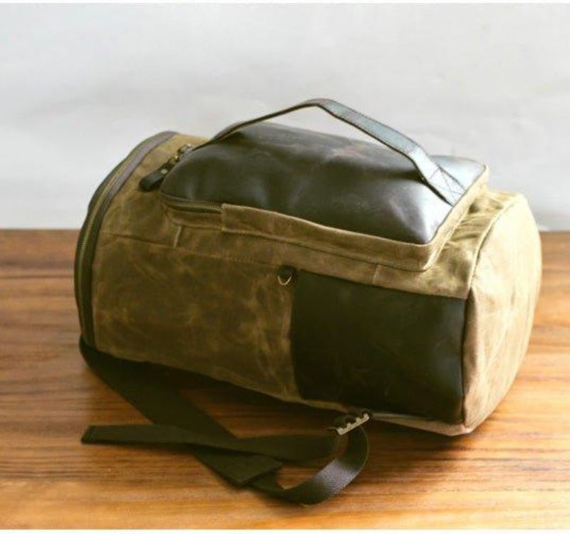 Mochila Grande Lona Cera Para Homem Vintage