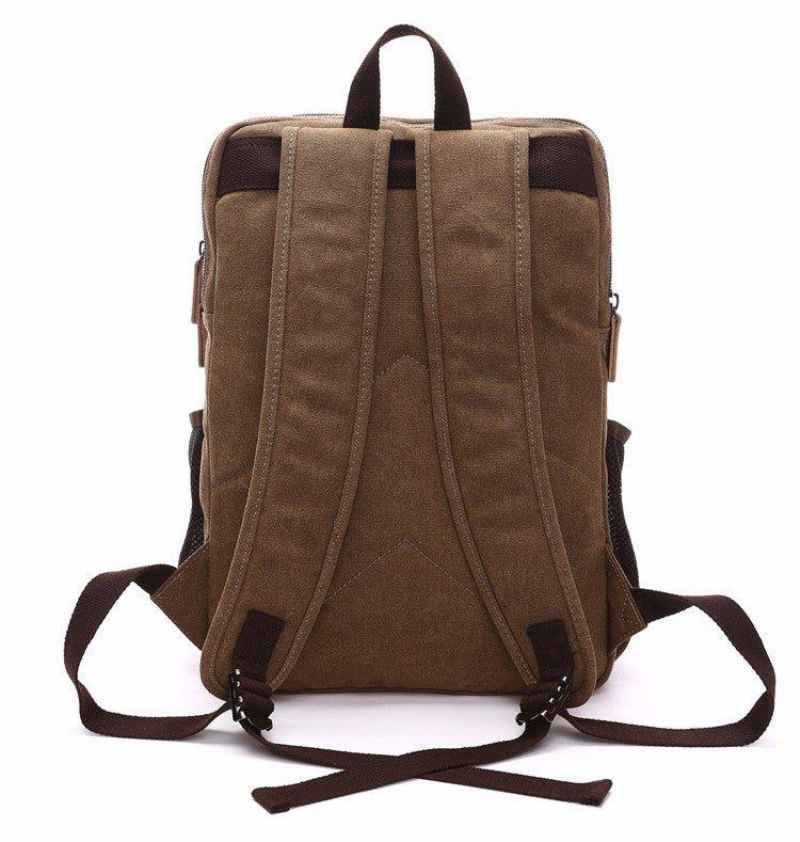 Mochila Grande Lona Vintage Para Homem Portátil